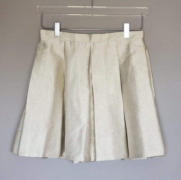 Dress the Population Metallic Pleated Mini Skirt Size Small - Picture 1 of 8